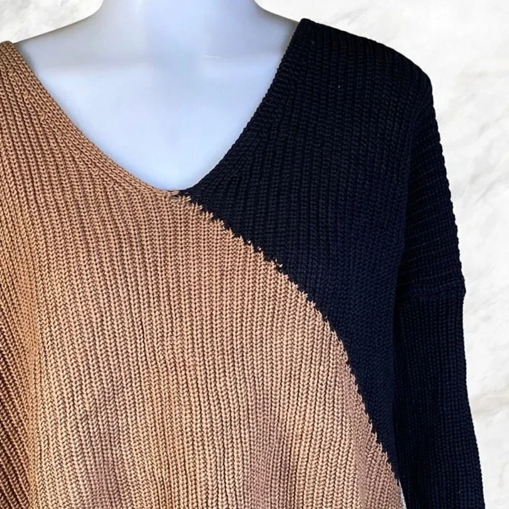 Superdown Trish Knot Sweater - Brown & Black